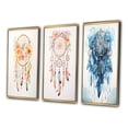 thumbnail image 3 of Designart "Yellow Boho Dreamcatcher Watercolor Whimsy I" Dream catcher Framed Wall Art Set Of 3 - Gold Traditional Frame Gallery Wall Set For Home Decor, 3 of 6