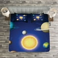 thumbnail image 3 of Ambesonne Space Quilted Bedspread Set 3 Pcs, Solar System with Planets, King Size, Multicolor, 3 of 3