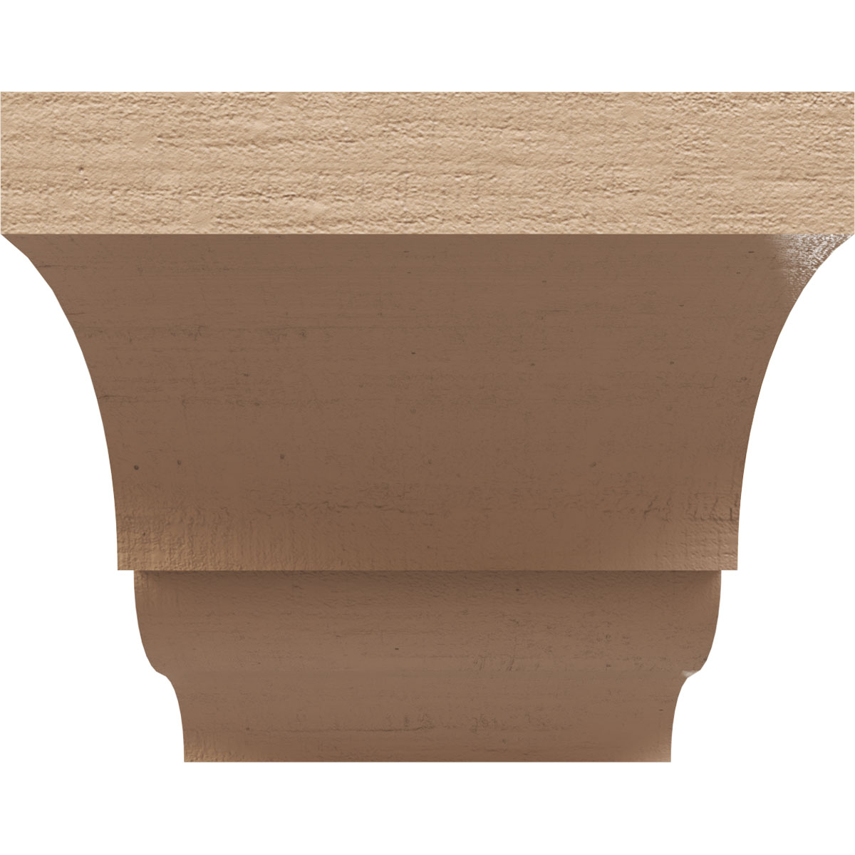 4"W x 8"D x 4"H Wide Asheboro Rough Cedar Woodgrain TimberThane Corbel, Primed Tan
