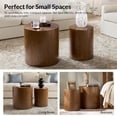 thumbnail image 6 of Tina's Home Round Nesting Side Table Set of 2, Modern Coffee Table Set for Living Room, Bedroom, Small Spaces, Walnut, 6 of 7