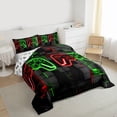 thumbnail image 3 of Castle Fairy Gradient Hexagon Gamer Twin Comforter Sets,Abstract Video Game Bedding Set, 3 of 8