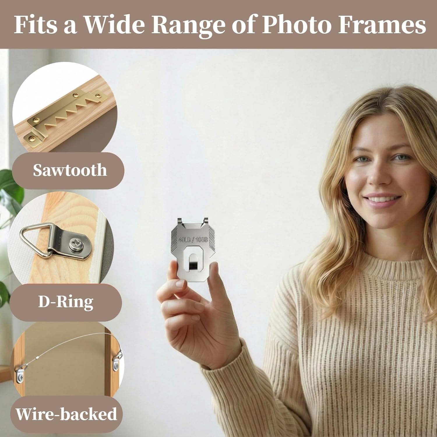 Heavy Duty Claw Picture Hangers for Drywall, No Nail Picture Hangers for Drywall, No Damage Wall Hooks for Mirror, Poster, Frame, Home Decor