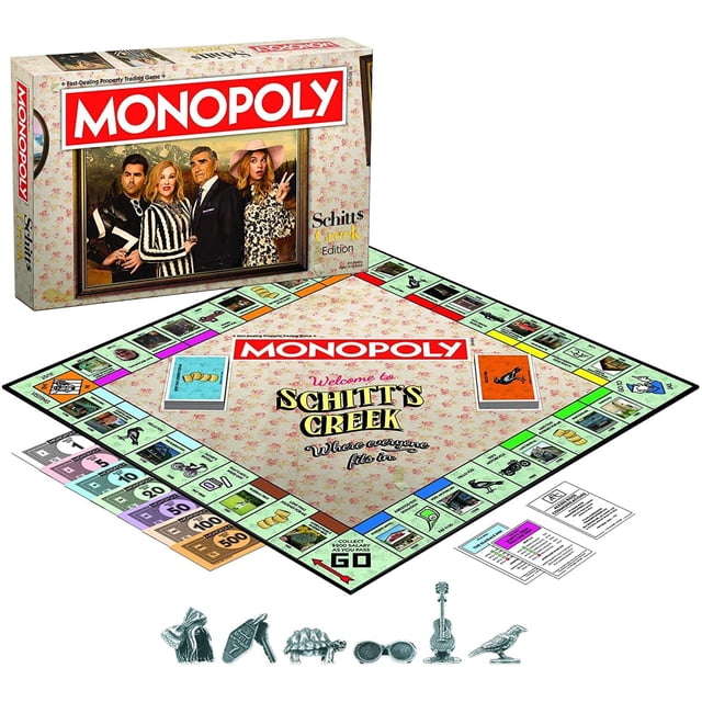 Juego de Monopoly Schitt's Creek con Bebe Crow, la guitarra de Patrick