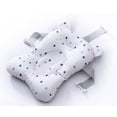 thumbnail image 4 of Almohadilla de baño para bebé, segura, inofensiva, respetuosa con la piel, con diseño de hebilla, gran flotabilidad, bañera para bebé, color blanco y azul, 4 of 7