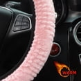 thumbnail image 2 of 15'' Car Steering Wheel Cover Plush Anti-slip Breathable Automobile Accessory, 2 of 9