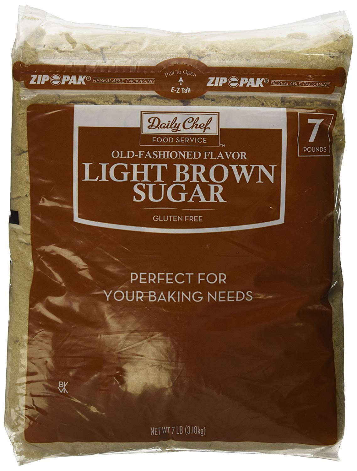 Bakers & Chefs Light Brown Sugar 7 lb. bag, 7 lb Resealable bag By