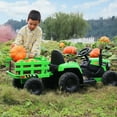 thumbnail image 2 of Hikiddo 12V Battery Powered Kids Ride on Tractor with Trailer & Bluetooth, 2 of 7