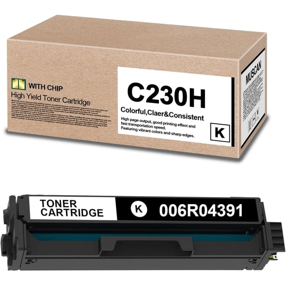 Compatible C230 C235 High Capacity Toner Cartridge 006R04391 with New Chip Replacement for Xerox C230 C230DNI C235 C235DNI Printer(1 Black)
