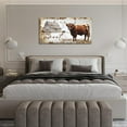 thumbnail image 2 of HFDF Large Highland Cow Wall Art Farmhouse Cow Home Sweet Home Pictures Wall Decor Country Cattle Family Canvas Painting Print Home Modern Artwork for Living Room Bedroom Office 20x16inch Framed, 2 of 7