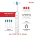 thumbnail image 2 of Red by Kiss Hypersonic Ultra Powerful Electric Toothbrush – 3 Cleaning Modes, Gum Care Protection, 75-Day Battery, USB-C Fast Charging, Waterproof IP67, 4 Extra Brush Head Set (White), 2 of 10