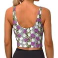 thumbnail image 3 of Fotbe Rose Flowers Pattern Womens' Sports Bra Longline Wirefree Padded with Medium Support Sports Moisture-Wicking Workou Vest,Tank Top-Small, 3 of 9