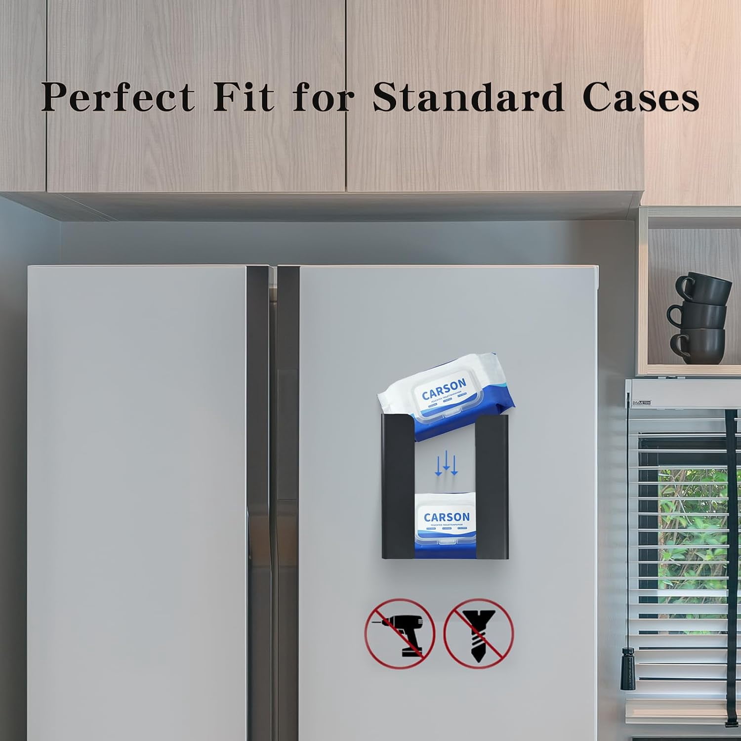 4.33 Inch Wide Magnetic Paper Towel Holder for Fridge,Magnetic Dryer Sheet Holder,Glove Box Holder for Kitchen,Black