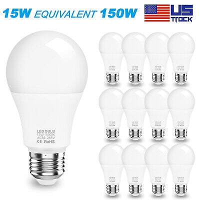 

50W 90W 150W Watt Equivalent LED Light Bulb 6500K Bright Cool Daylight E26 A19