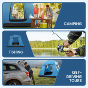 MARNUR 6-Person Instant Cabin Tent, Camping Tent with Carry Bag , Instant Setup, Outdoor, Hiking, Traveling, Blue