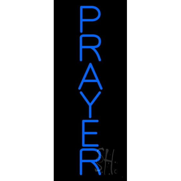 Vertical Prayer LED Neon Sign 24" Tall x 10" Wide - inches Black Square Cut Acrylic Backing, with Dimmer - Premium built indoor Sign for Home décor, Event, Religious place, Store interior, Office.
