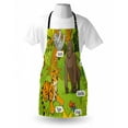 thumbnail image 3 of Educational Apron Jungle Animals Colorful Funny Hand Drawn Style Zoo Nature Tropical Wildlife, Unisex Kitchen Bib Apron with Adjustable Neck for Cooking Baking Gardening, Multicolor, by Ambesonne, 3 of 3