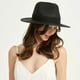 thumbnail image 3 of Sombrero de paja para mujer, sombreros de playa, sombrero de verano para el sol, sombrero Fedora de ala ancha tipo Panamá, UPF50+, 3 of 5