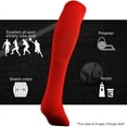 thumbnail image 6 of Vizari Sport Adult League Soccer Knee-High Tube Socks for Sport, Female, Red, 6 of 6