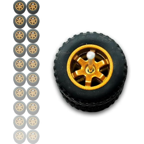 Hot 1/64 Wheels Off Road for Diecast Model Cars Truck (Gold, 10 Sets / 1 Box), Sporty, JDM, Muscle, Off-Road Style Miniature Modified Accessories