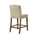 thumbnail image 4 of Modern Fabric Counter Height Chair, Dining Chair with Button Tufted Back and Nailhead Trim, Accent Armless Chair with Wood Footrest for Dining Room Living Room Bedroom, Tan, 4 of 5