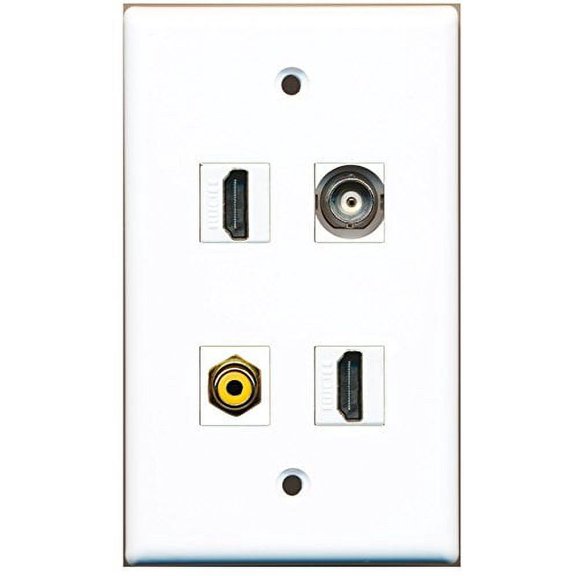 RiteAV - 2 Port HDMI 1 Port RCA Yellow 1 Port BNC Wall Plate