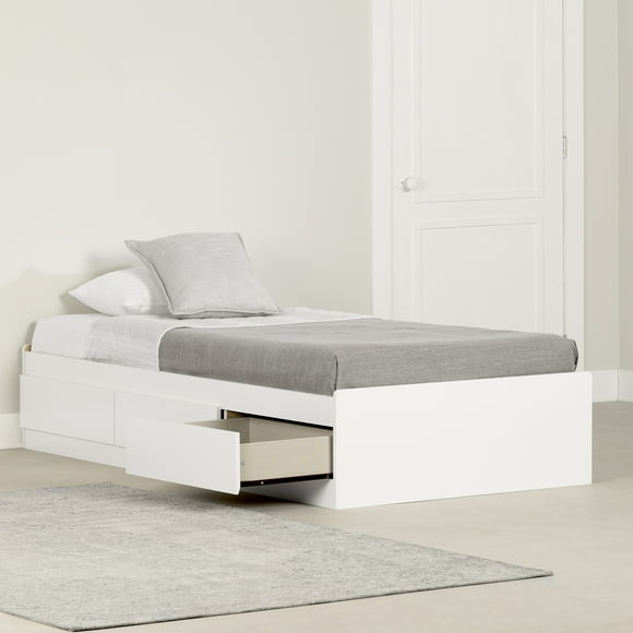 White Twin Beds with Storage