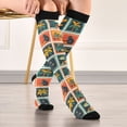 thumbnail image 5 of FORMRS Womens Knee High Socks Casual Long Thick Travel Daily Wear, 2 Pairs, Jungle Stamp, 5 of 6