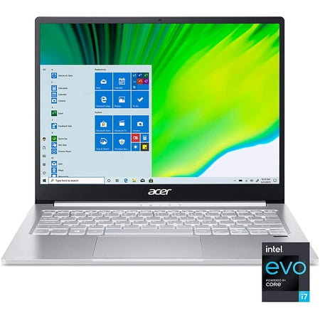 Acer Swift 3 Laptop, 2022, 13.5" 2256 x 1504, Intel Core i7-1165G7 4-Core, 8GB LPDDR4, 512GB SSD, Windows 10 Home, Backlit KB, Wi-Fi 6, Bluetooth 5, Thunderbolt 4, 720p HD Camera, Sparkly Silver