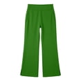 thumbnail image 2 of YMNXA Kids Girls Casual Pants High Waist Solid Color Wide Leg Comfortable Stylish Flared Trousers For Daily Wear,Green,10-11 Years, 2 of 4