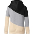 thumbnail image 4 of Sudaderas con capucha para mujer, suéter con cuello vuelto, informal, de manga larga, color block, sudaderas con capucha, suéteres, tops de otoño Adepaton WRMH-1664-29, 4 of 5