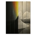 thumbnail image 3 of Designart "Rainbow Colorful Monotone horizon II" Abstract Print on Natural Pine Wood, 3 of 5