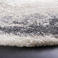 thumbnail image 3 of SAFAVIEH Fontana Shag Damian Bordered Plush Area Rug, Ivory/Grey, 6'7" x 6'7" Round, 3 of 8