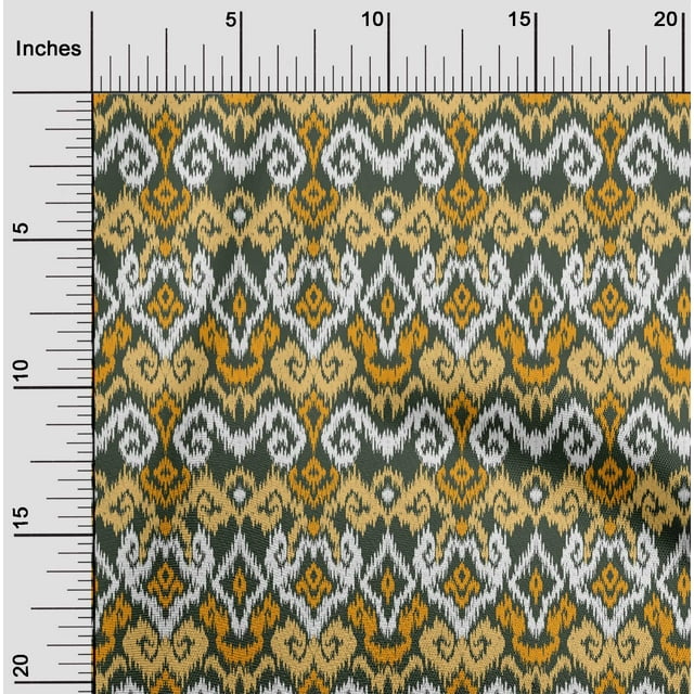 oneOone Silk Tabby Fabric Diamond & Swirl Ikat Decor Fabric Printed BTY 42 Inch Wide