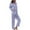 Light Blue, variant on Lindreshi Womens Pajama Sets 2pc Women's Casual Homewear Long-Sleeve Tops Trousers Color Night Pajamas Suits
