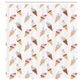 thumbnail image 2 of Ambesonne Ice Cream Shower Curtain, Tasty Summer Treats Comic, 69"Wx70"L, White Multicolor, 2 of 4