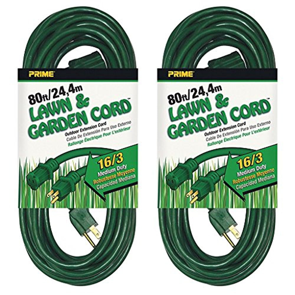 Green 2-Pack Inc. Prime Wire & Cable EC880633 80-Foot 16/3 SJTW Lawn and Garden Outdoor Extension Cord 
