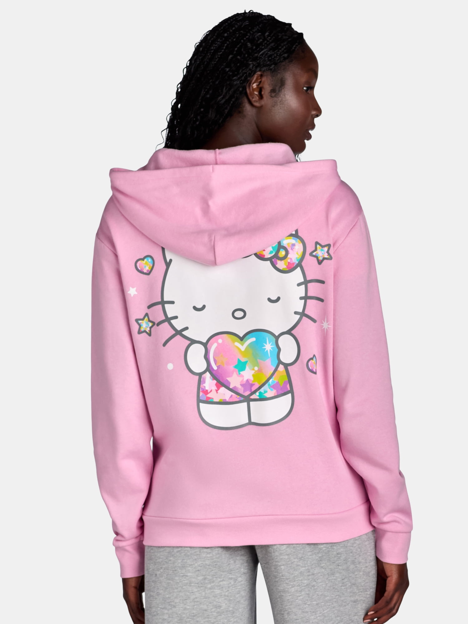 Hello Kitty 50th Long Sleeve Graphic Full Zip Hoodie, Women's