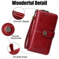thumbnail image 3 of KeesonKimi Female Elegant Large Capacity Purse and Credit Card Holder, Wine Red, 3 of 7