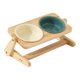 thumbnail image 1 of Comederos elevados para gatos, inclinados, para mascotas, para agua y comida de perros, altura ajustable Beige Verde Oscuro, 1 of 9
