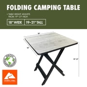 Ozark Trail 19-inch Plastic Folding Camp Side Table, Gray Wood Grain
