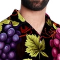 thumbnail image 5 of Grape Men's Casual Hawaiian Shirts, Printed Button Down Short Sleeve Summer Beach Tops with Spread Collar - Unisex, 5 of 6