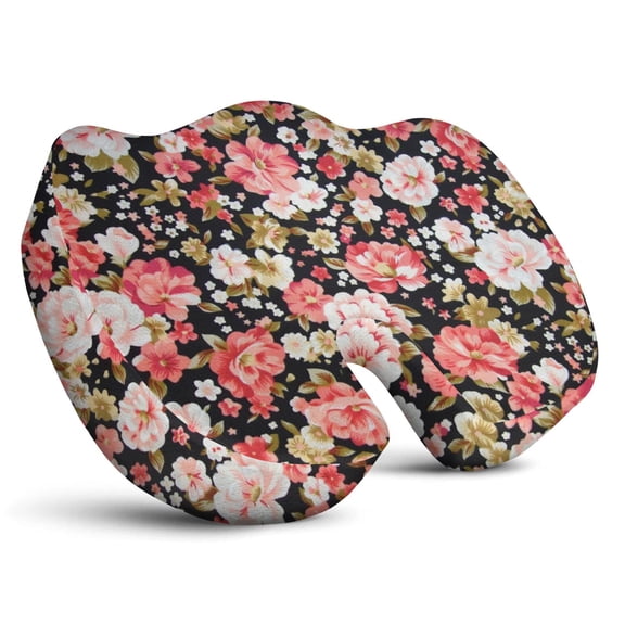 Premium Floral Pattern Memory Foam Seat Cushion Ergonomic Chair Pad for Office Chair, Car, Airplane & Bleachers Sciatica, Tailbone Hip & Back Pain Relief - Chair Cushion for Long Office Workers.