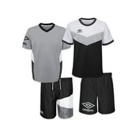 Umbro 4-Pieces Boys Retro Diamond Soccer Jerseys and Shorts Outfit Set