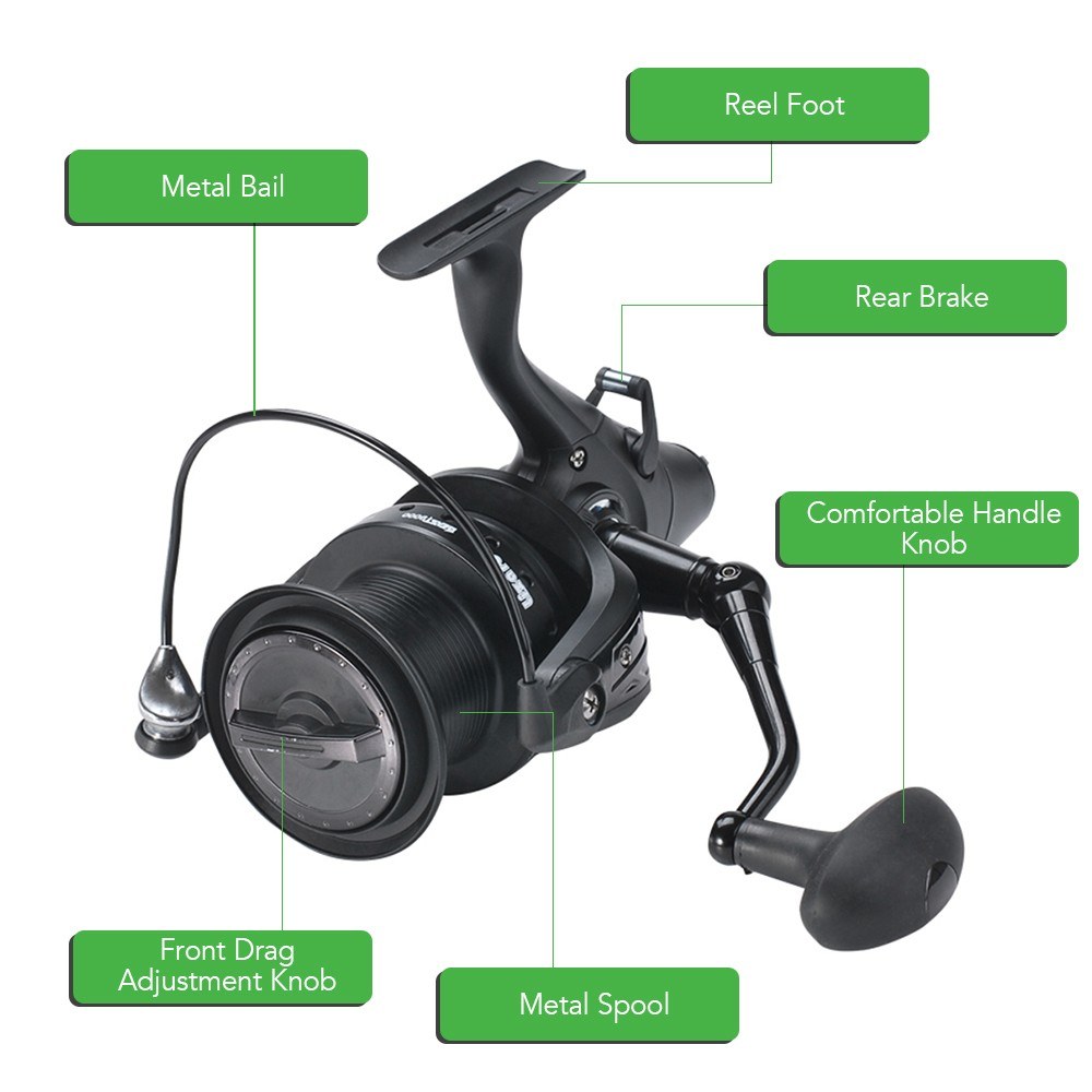 12+1 Ball Bearing Spinning Fishing Reel with Front and Rear Drag