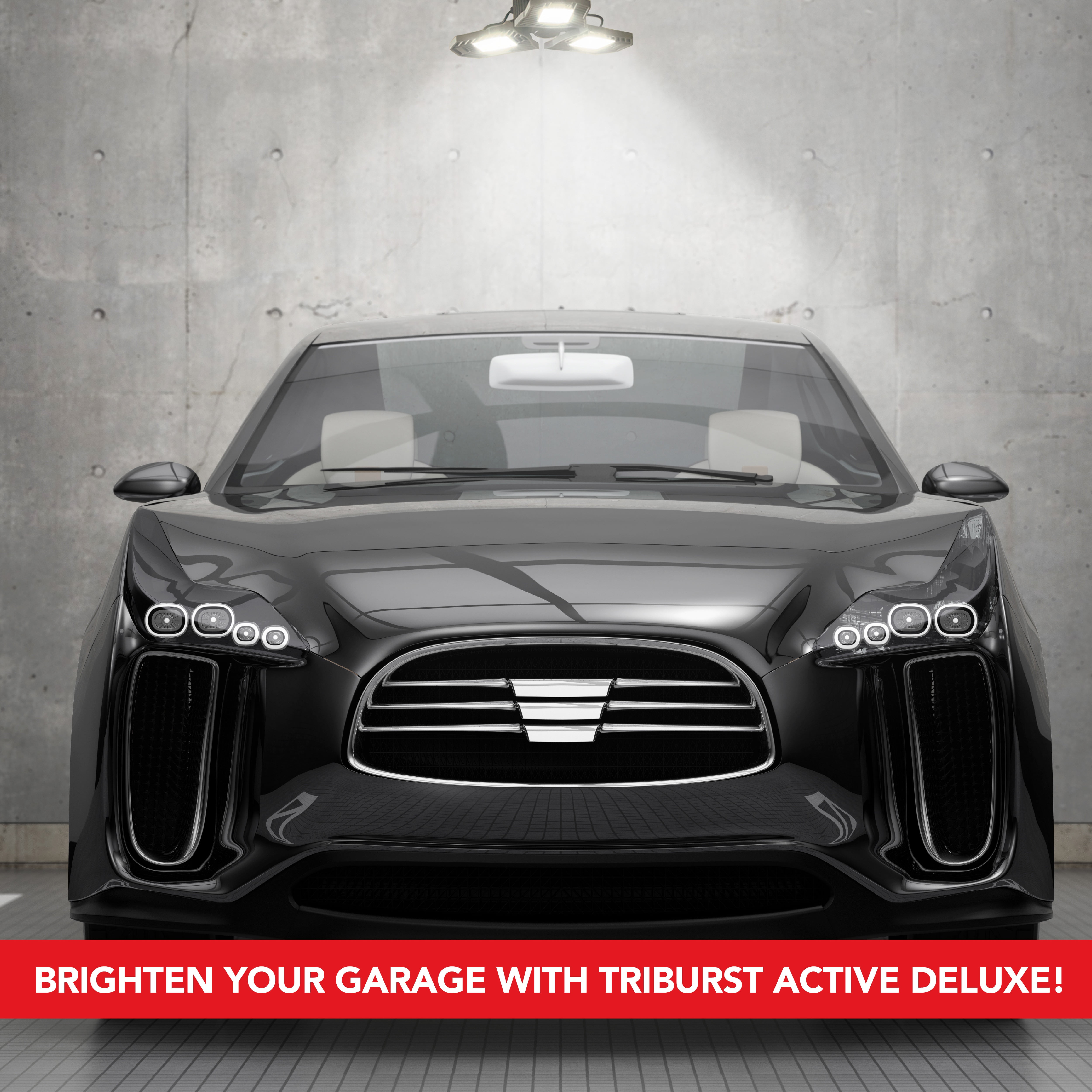 Bell + Howell TriBurst Garage Light 144 LED Bulb 5500 Lumens Ceiling Socket Motion Sensor 4000K 60W