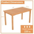 thumbnail image 4 of Costway Table à Manger Rectangulaire de Patio en Bois de Teck d'Indonésie Plateau à Lattes Spacieux Extérieur jusqu'à 6, 4 of 10