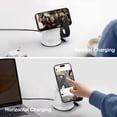 thumbnail image 2 of 3 in 1 Wireless Charging Station, 15W Magnetic Fast Charging Stand with RGB Light, Multi-Device Charging,Intelligent Charging Chip, Foldable Cell Phone Wireless Chargers for Phone, Watch, White, 2 of 7