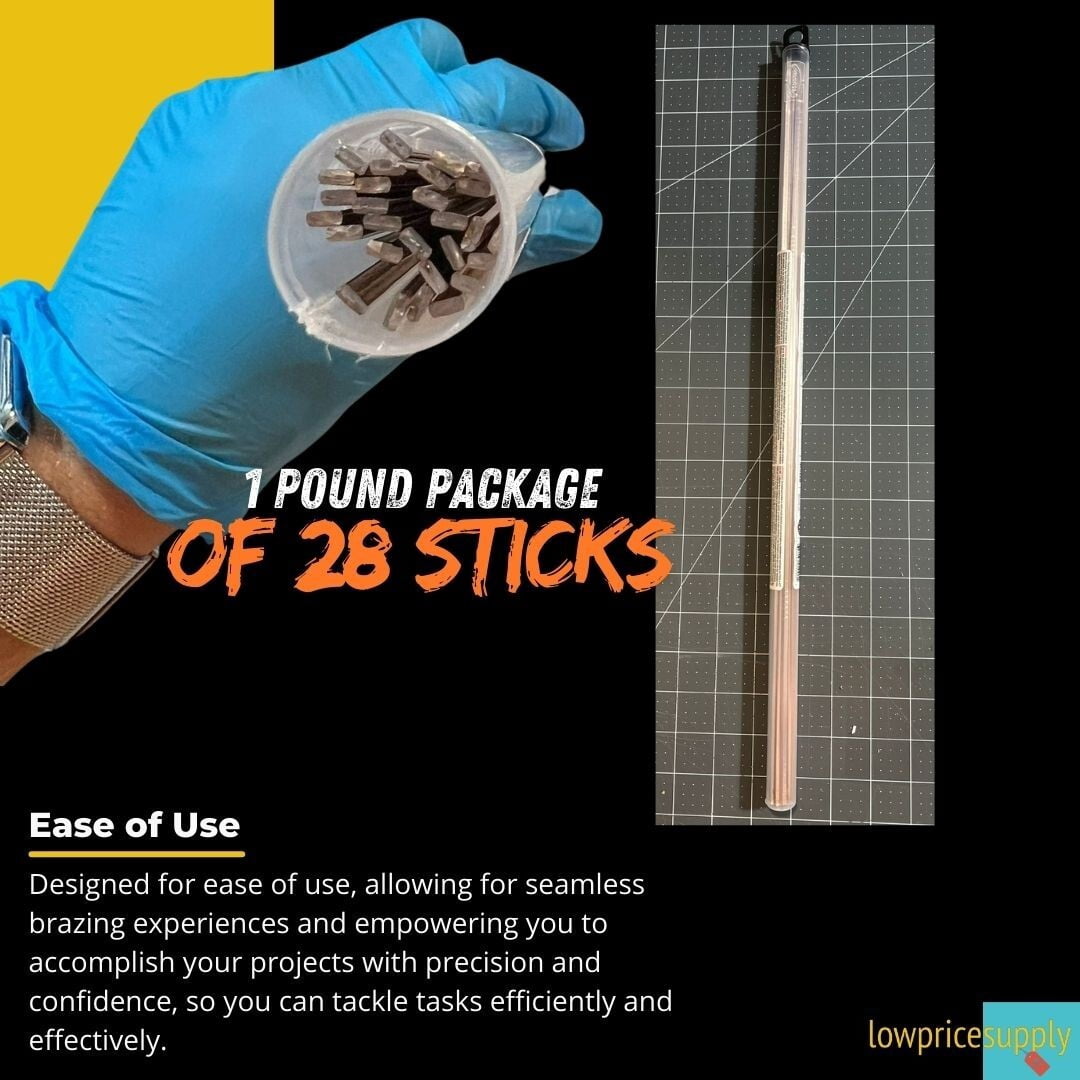 28 Sticks Premium 0 Silver PhosCopper Brazing Alloy, Suitable for Most Copper