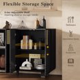 thumbnail image 3 of EUROCO 54" Buffet Cabinet Sideboard with Storage,Retro Accent Table with Adjustable Shelves for Kitchen,Living Room,Entryway,Black, 3 of 7