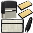 thumbnail image 1 of Personalized Self Inking Rubber Stamp Kit Business Name Address DIY, 1 of 7